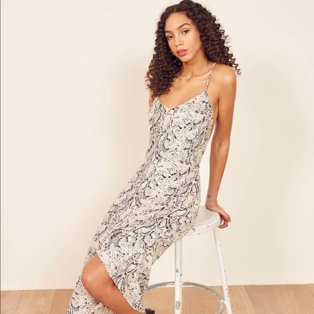 NWT Sold Out Kat Midi Dress in Snakeskin